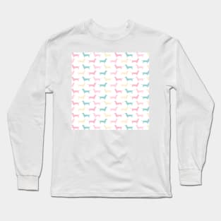 Dachshund Pastel Pattern Big Long Sleeve T-Shirt